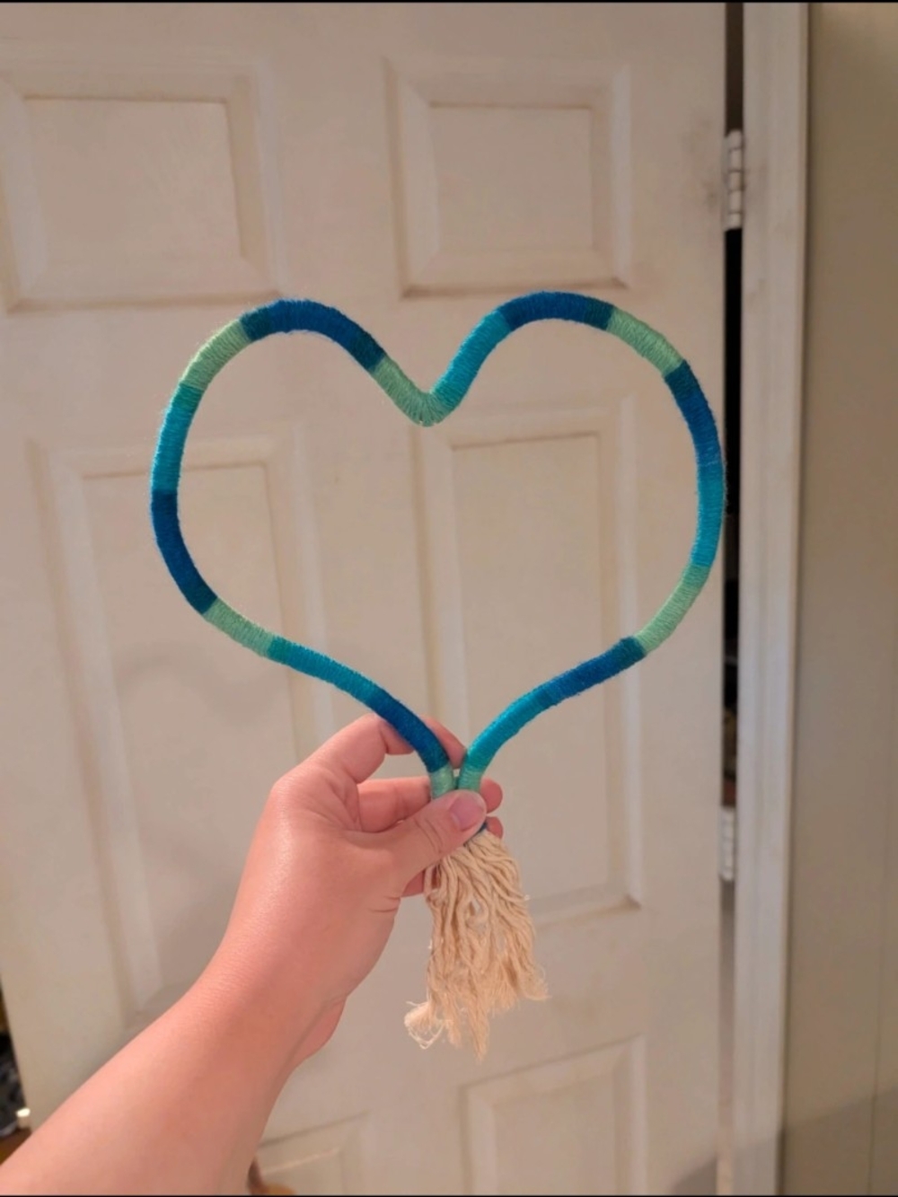 Handmade Blue & Teal Heart Wall Art